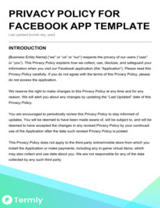 Termly facebook apps privacy policy template