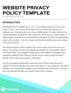 Termly privacy policy for websites template