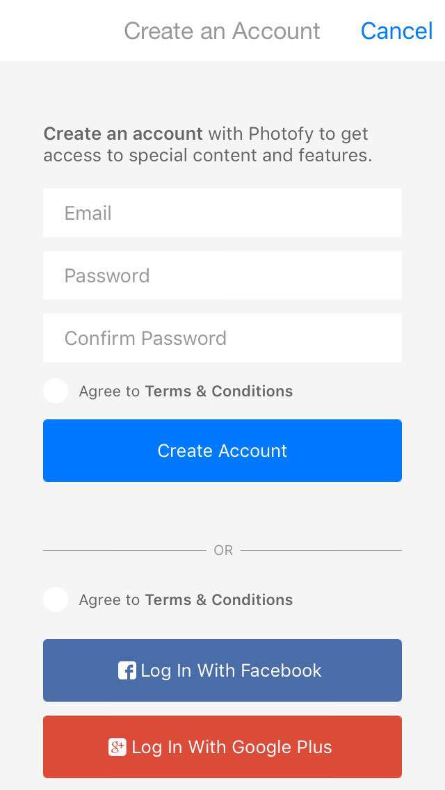Photofy Terms and Conditions Example