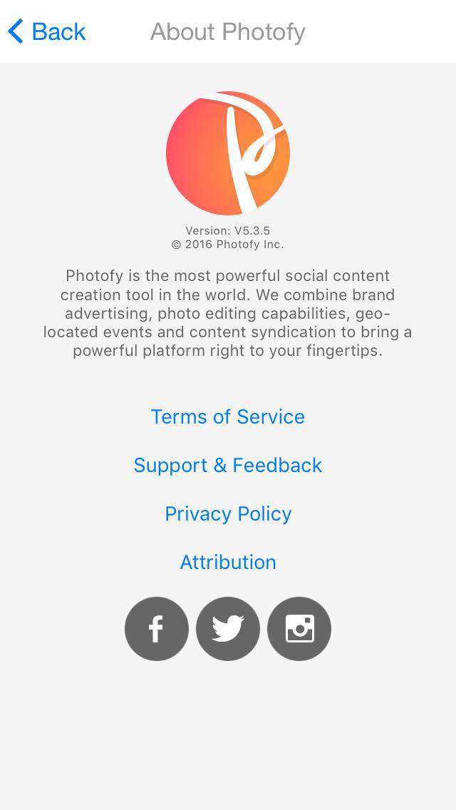 Photofy Terms and Conditions example