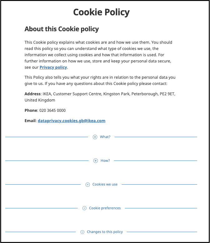 ikea cookie policy