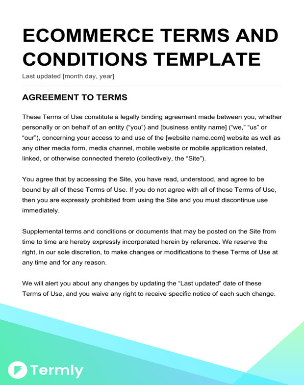 Free Terms Conditions Templates Downloadable Samples Termly