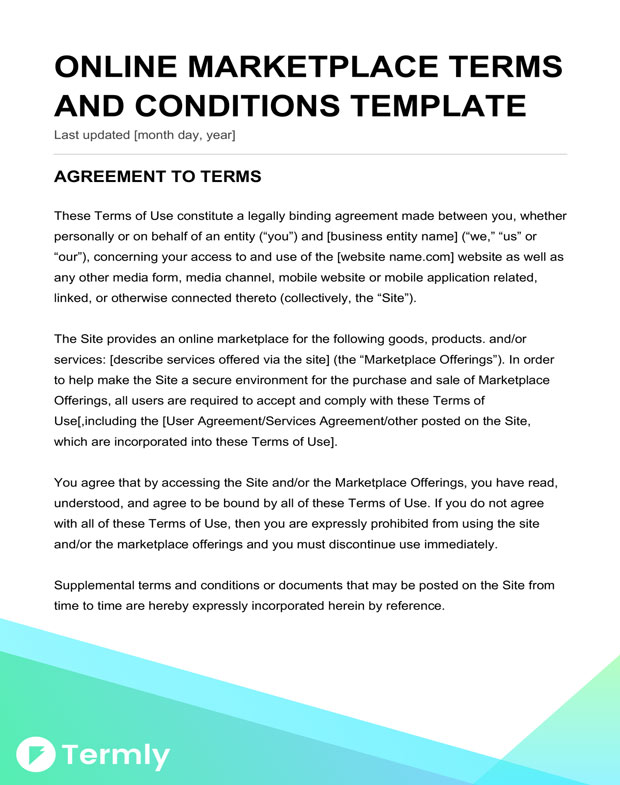 Free Terms & Conditions Templates Downloadable Samples Termly