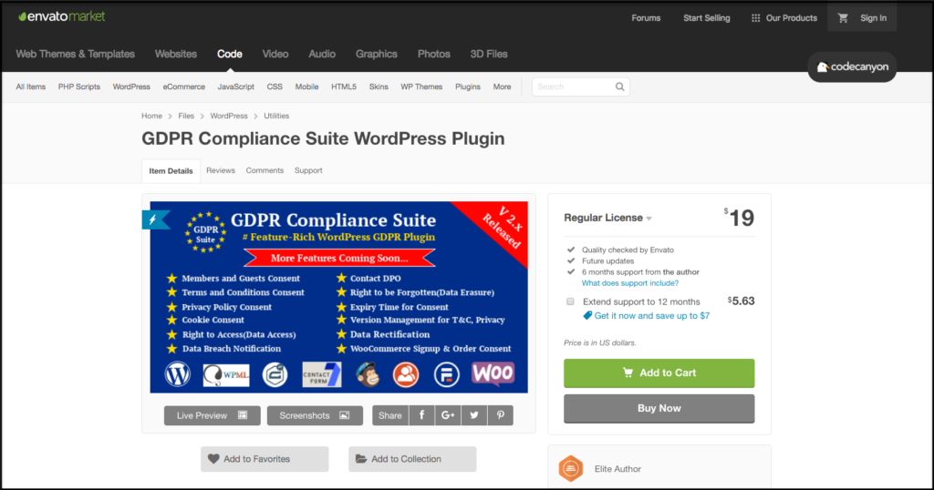 GDPR compliance suite homepage