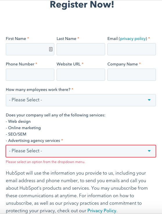 hubspot webinar consent request