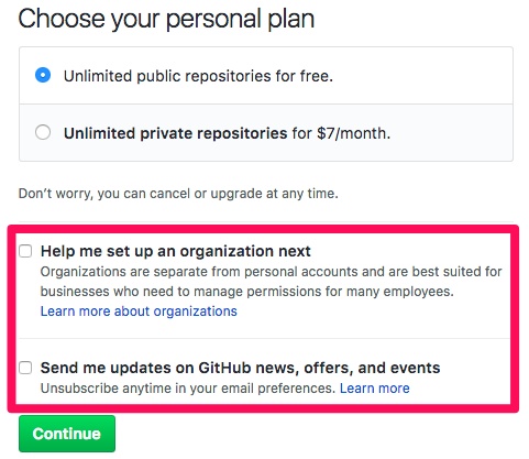 github's newsletter consent request