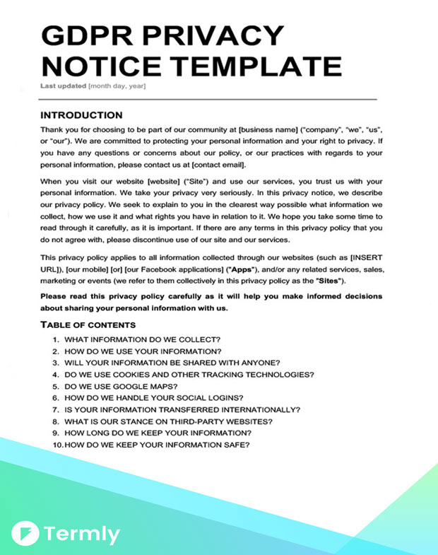 Data Processing Agreement Template