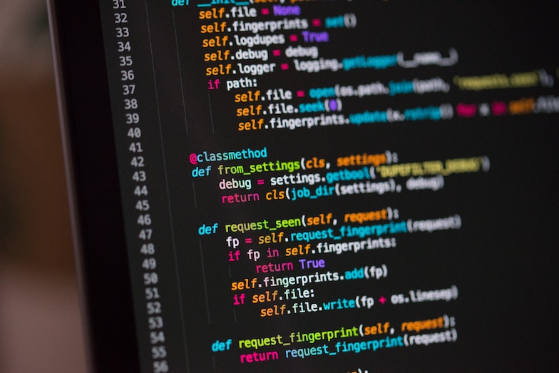 close-up view of computer code