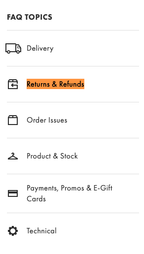ASOS return and refund policy