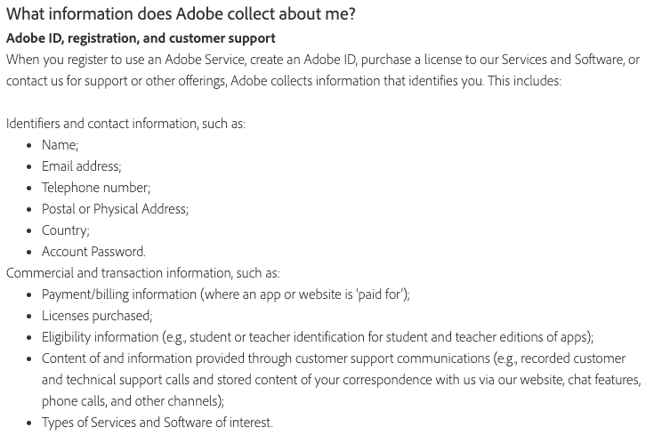 Adobe-privacy-policy-Personal-Data-Collected