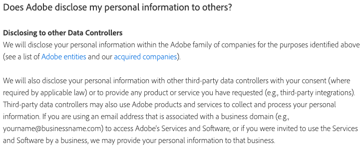 Adobe-privacy-policy-third-party agreements