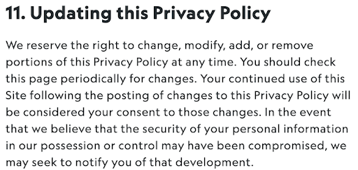 Allbirds-Shopify-site-privacy-policy-Updates-and-Changes-to-the-Policy