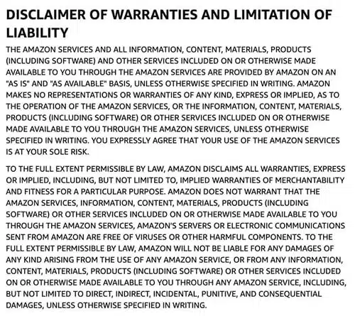 Amazon-Limitation-of-Liability-or-No-Responsibility-Clause