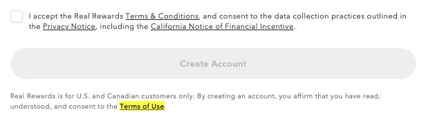 American Eagle clickwrap consent method terms of use agreement