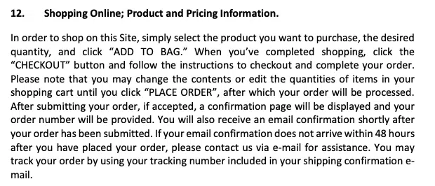 American Eagle terms and conditions