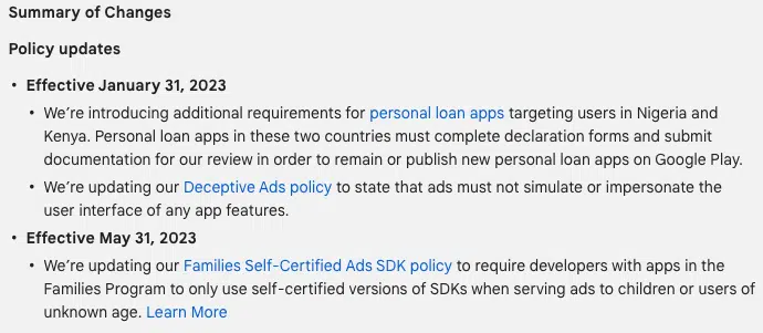 Android-apps-policy-change-timeline