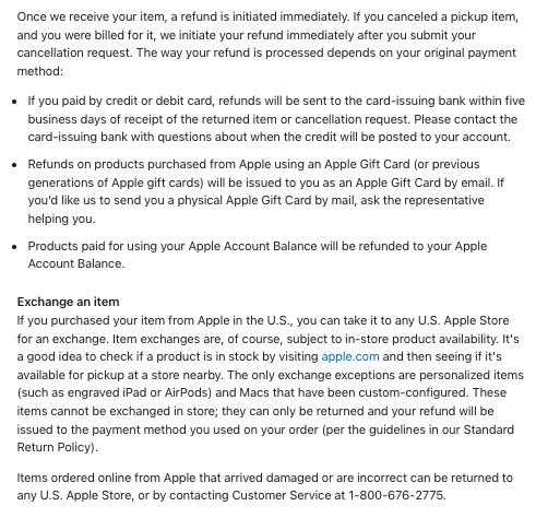 Apple-clause-return-policy