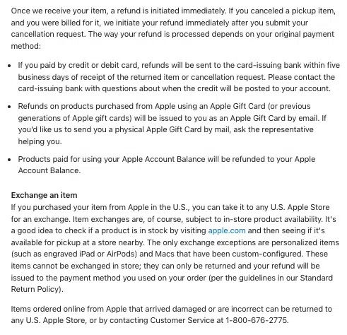 Apple-clause-return-policy