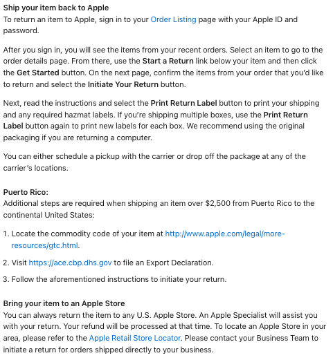 Apple-return-process-return-policy