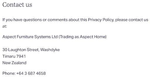 Aspect-Home-Squarespace-privacy-policy-Company-Contact-Information