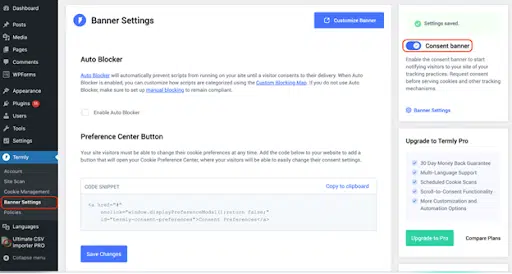 Banner-Settings