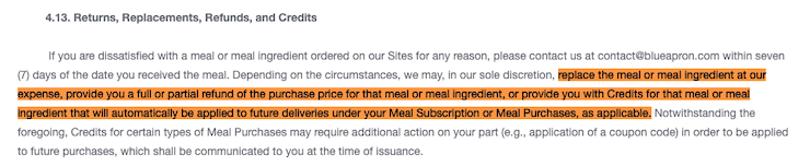Blue-Apron-refund-policy-clause-included-terms-and-conditions-agreement