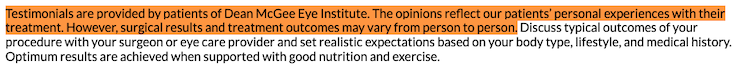 Dean-McGee-Eye-Institute-patient-testimonial-disclaimer