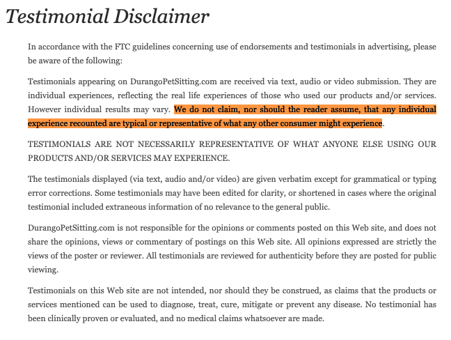 Durango-Pet-Sitting-testimonial-disclaimer