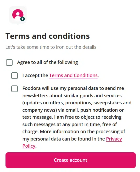 Foodora_Sign Up