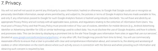Google-clause-7-Analytics-Terms-of-Service