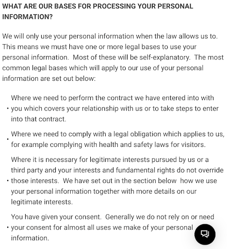Gymshark-Shopify-site-privacy-policy