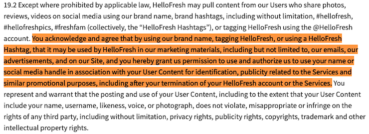 Hello-Fresh-testimonial-disclaimer in-terms-and-conditions