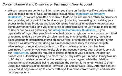Instagram-Termination-and-Account-Deletion-Clause