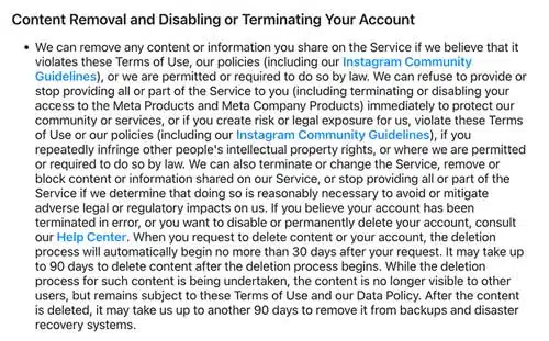 Instagram-Termination-and-Account-Deletion-Clause