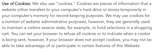 LeSportsac-Shopify site-privacy-policy-Use-of-Cookies-or-Other-Trackers
