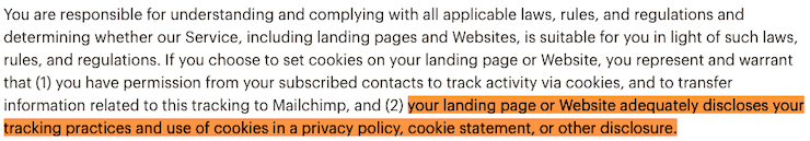 Mailchimp terms of use