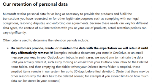 Déclaration de confidentialité de Microsoft