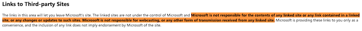 Microsoft terms of use