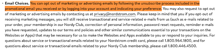 Nordstrom-marketing-emails-privacy policy