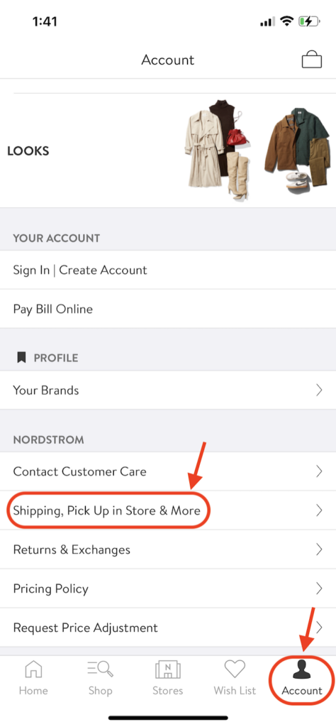Nordstrom-mobile-app-shipping-policy