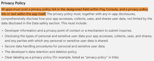 Google Play Store Data Requirements (and How to Handle Them