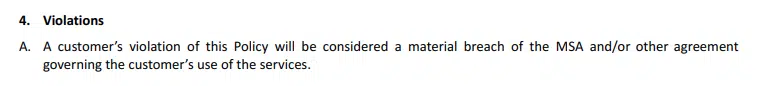 Salesforce acceptable use policy
