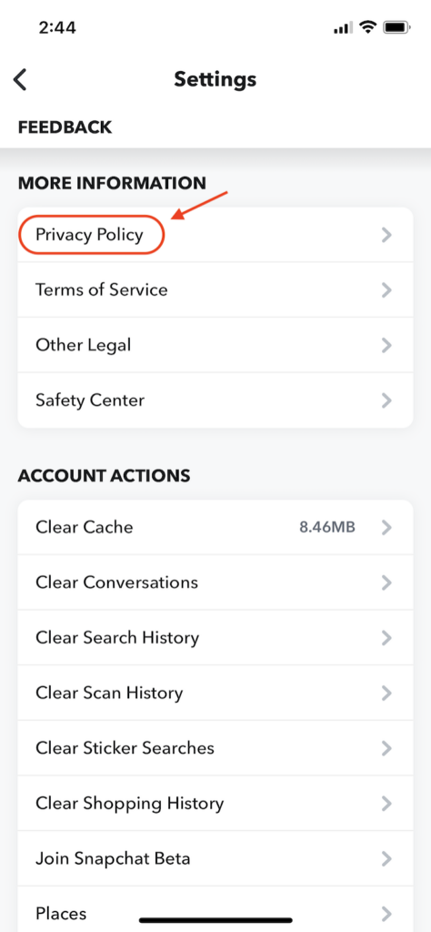 Snapchat-mobile-app-privacy-policy