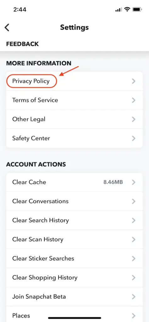 Snapchat-mobile-app-privacy-policy