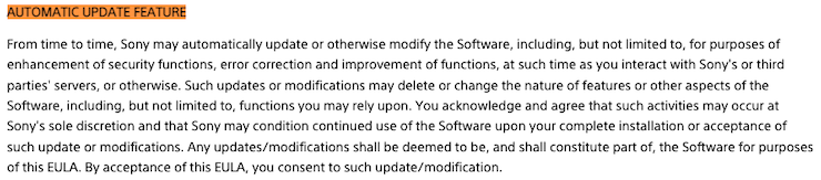 Sony-EULA-Automatic-Software-Updates