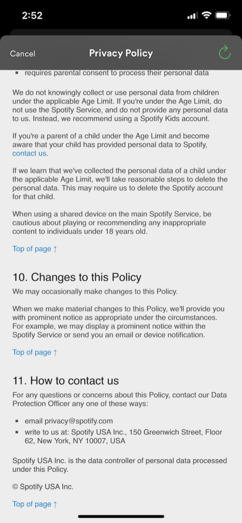 Spotify-informs-users-updated-changes-to-policy