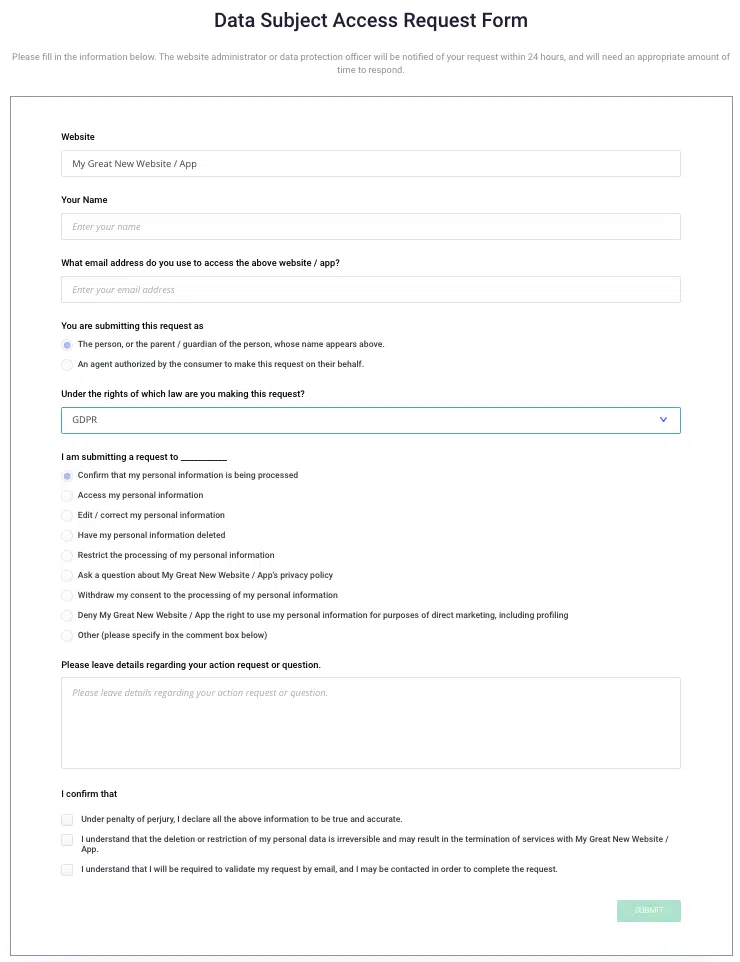 Termly-DSAR-form-embeddable-form