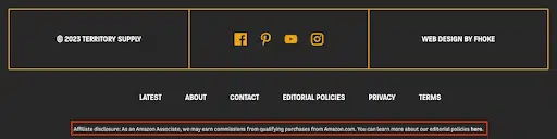 Territory-Supply-affiliate disclosure