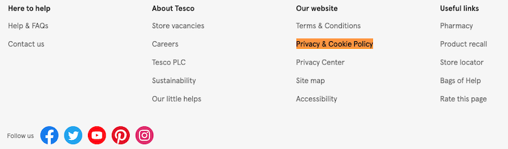 Tesco-privacy-policy-website-footer