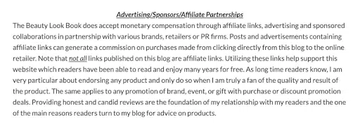 The-Beauty-Look-Book-disclosure-page-affiliate-disclosure-section